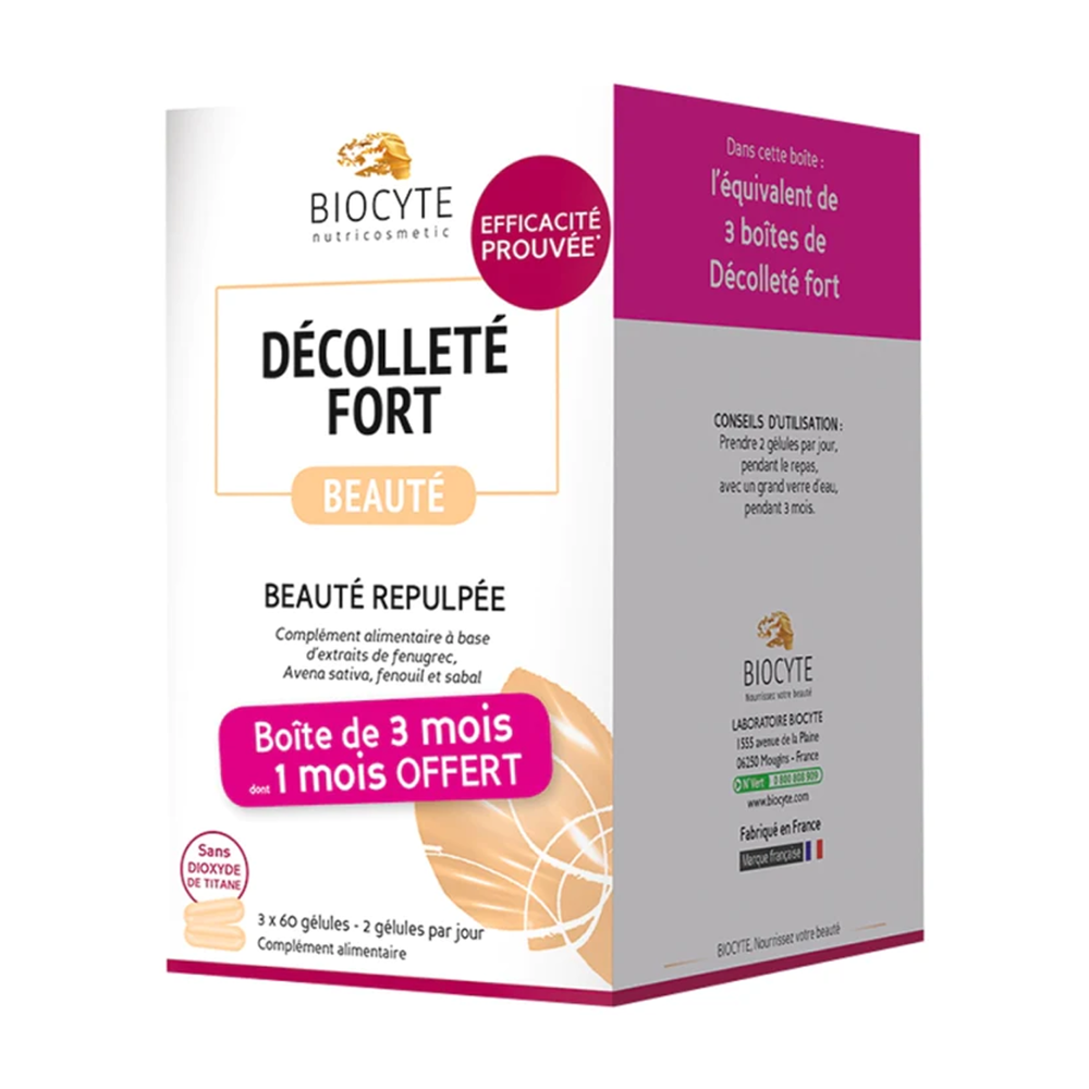 BIOCYTE DÉCOLLETÉ FORT 貝茜天然提取精華豐胸美胸膠囊 180粒(3個月) 舊包裝