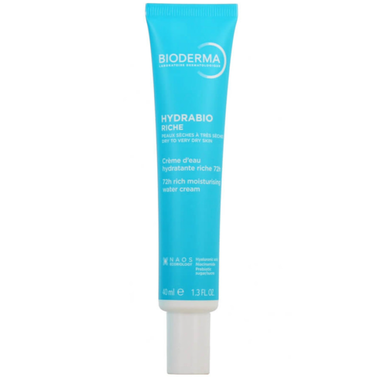 Bioderma Hydrabio Rich cream tube on a white background