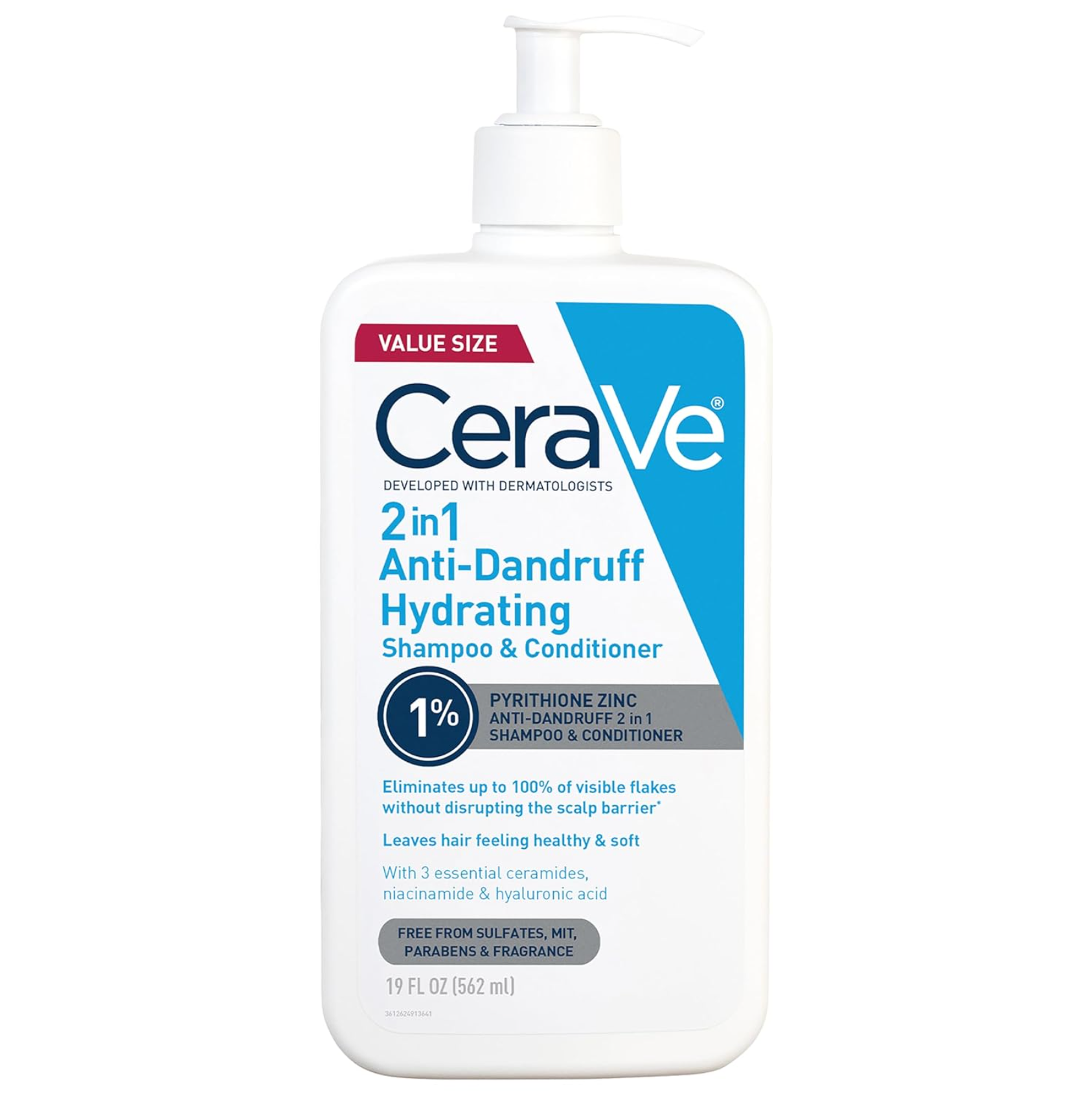 CeraVe Anti Dandruff 2合1 高效保濕抗屑洗護 19 FL OZ 562ml