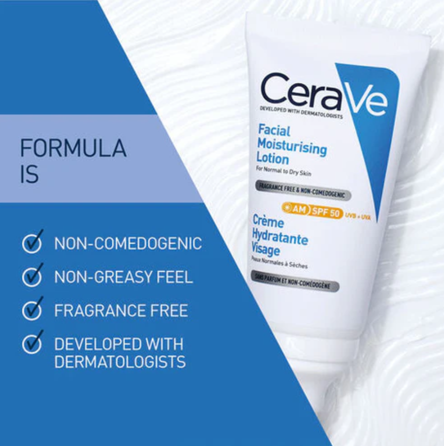 CeraVe Creme Hydratante 長效保濕防曬面霜 SPF 50 52 ml 介紹圖