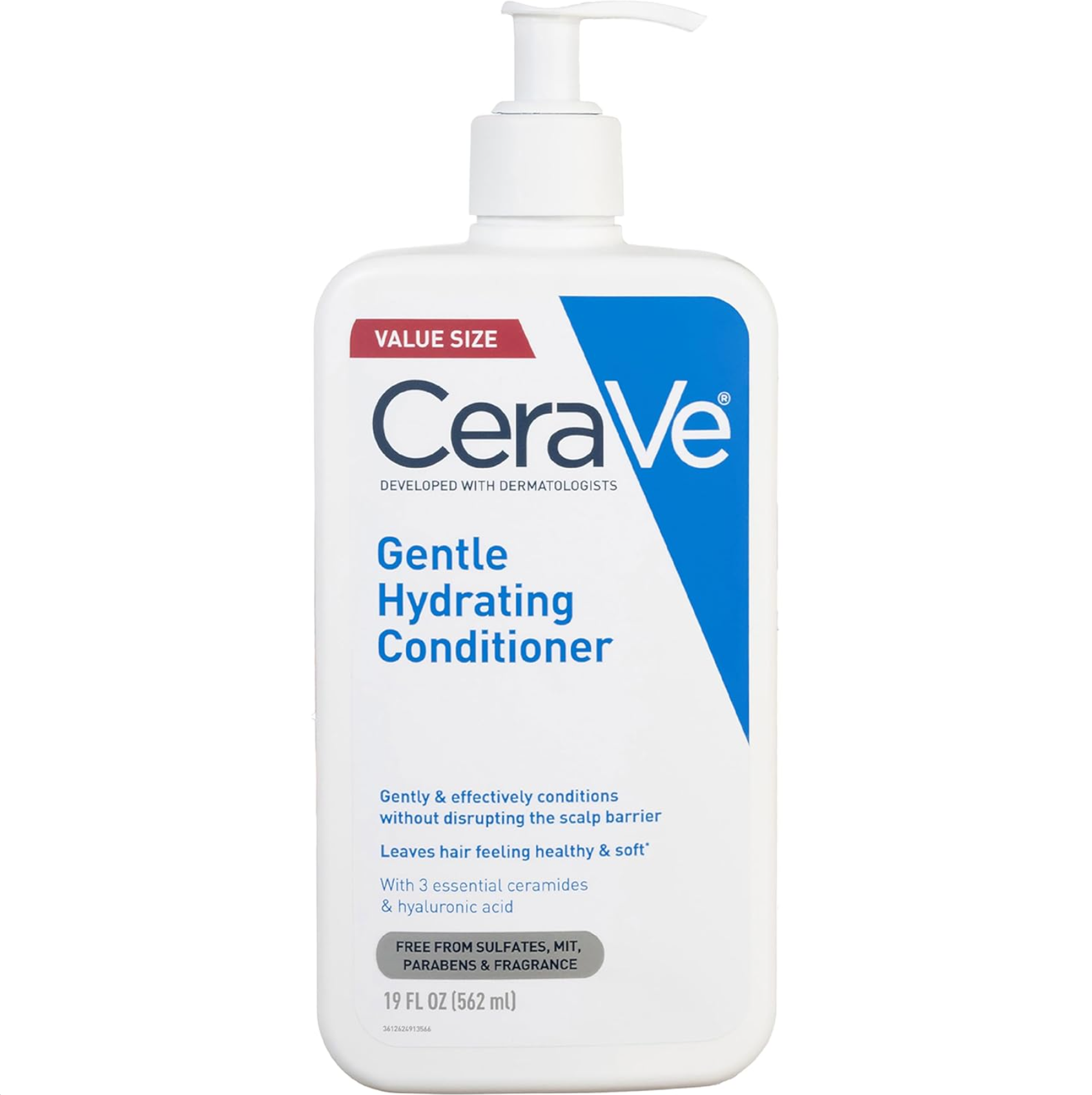 CeraVe Gentle Hydrating 溫和保濕護髮素 19 FL OZ 562mlCeraVe Gentle Hydrating Conditioner bottle on a white background