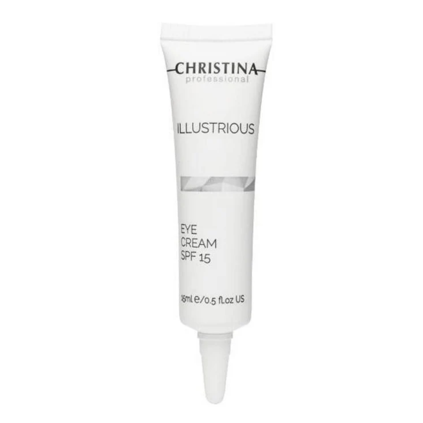 Tube of Christina Illustrious Eye Cream SPF 15 on a white background Christina illustrious 璀璨煥彩眼部日霜SPF 15 15ml