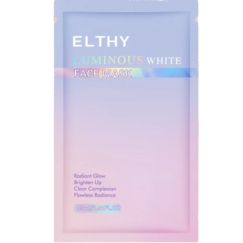 ELTHY 透光肌玻璃水面膜 美白淡斑去印Elthy Luminous White face mask packaging on a pink background