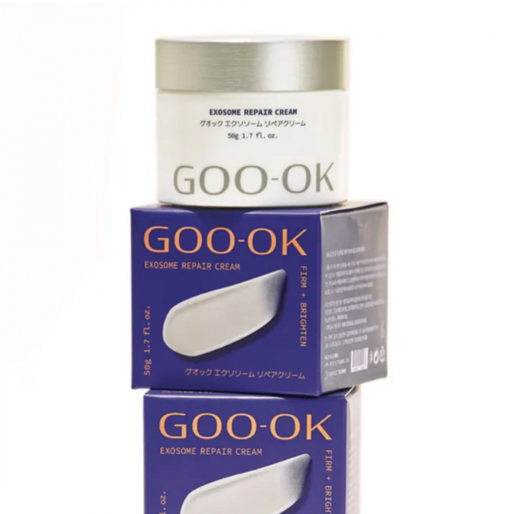 Goook Exosome 外泌體修護面霜 50gGOO-OK Exosome Repair Cream packaging on a white background