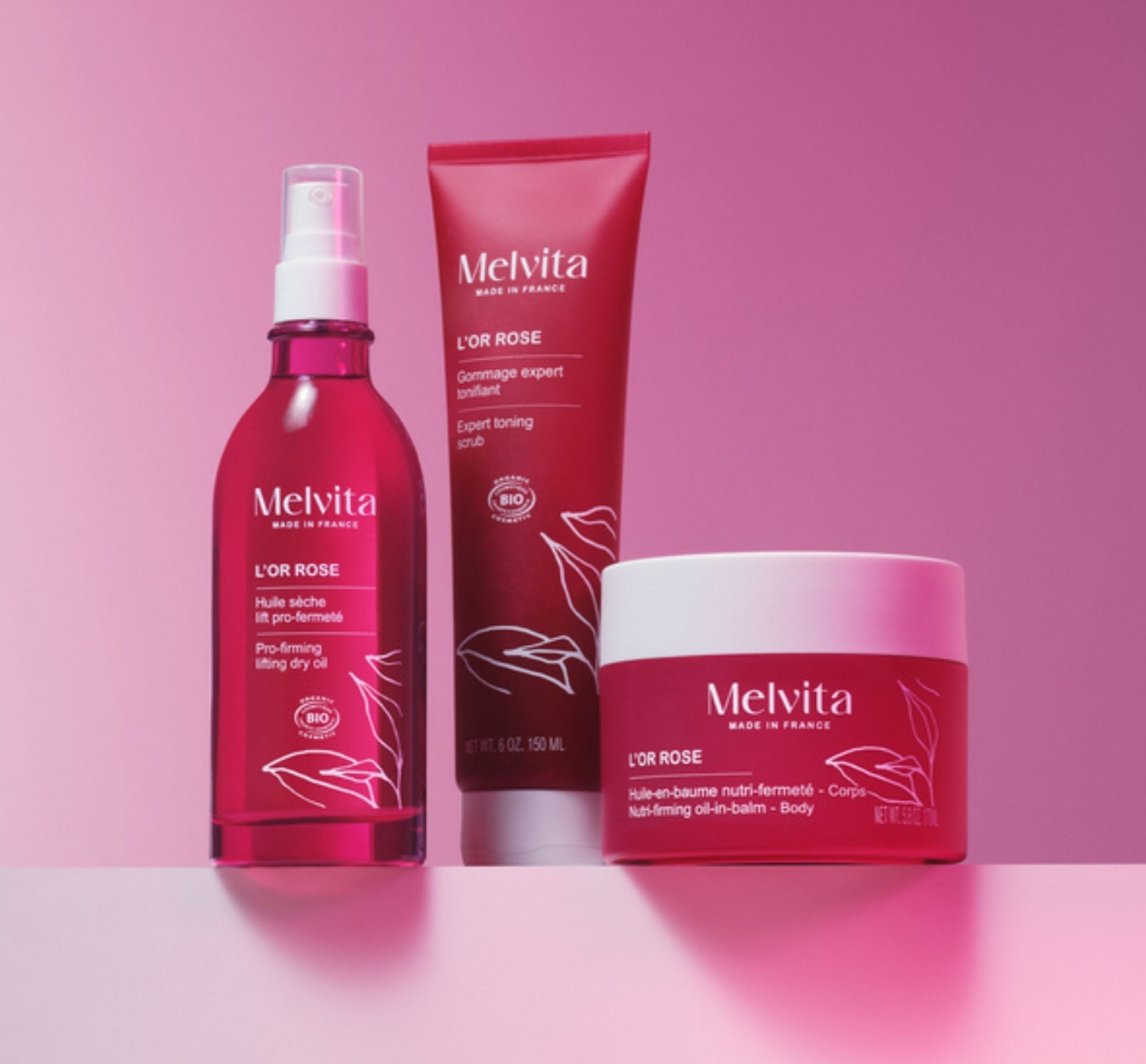 Melvita L'Or Rose 有機粉紅胡椒塑身磨砂 150 ml
