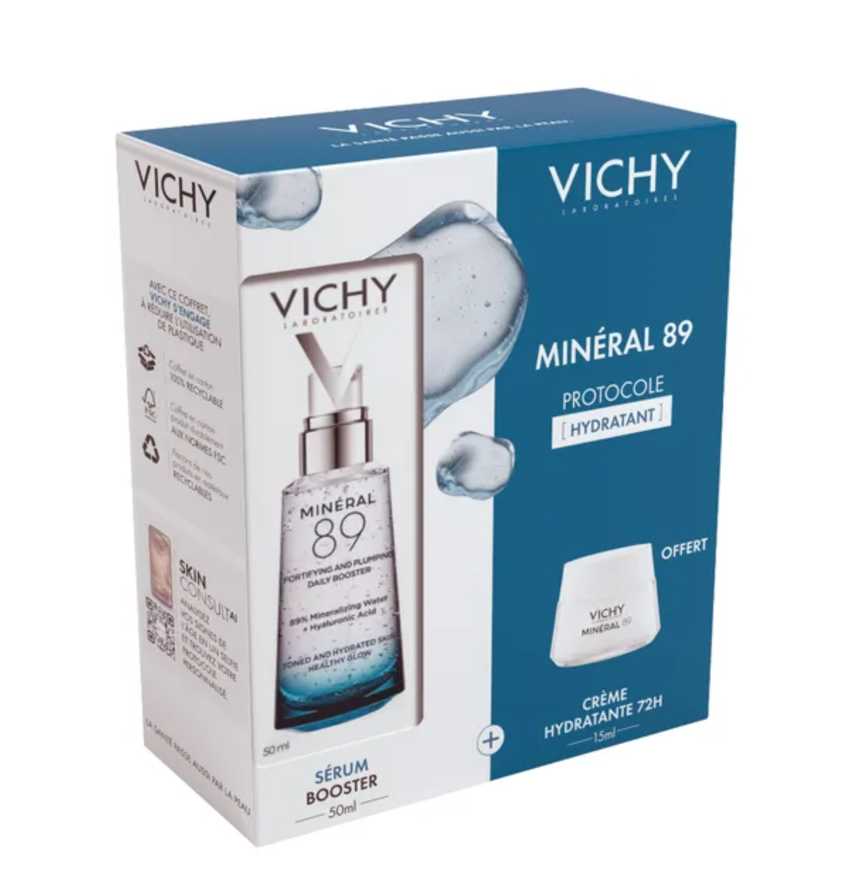 Vichy Minéral 89 72H 火山礦物能量精華 50ml + 火山礦物能量保濕霜 15ml