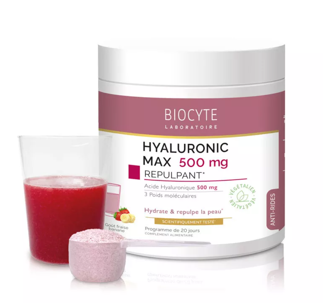 BIOCYTE Hyaluronic Max 貝茜玻尿酸口服草莓飲 280g