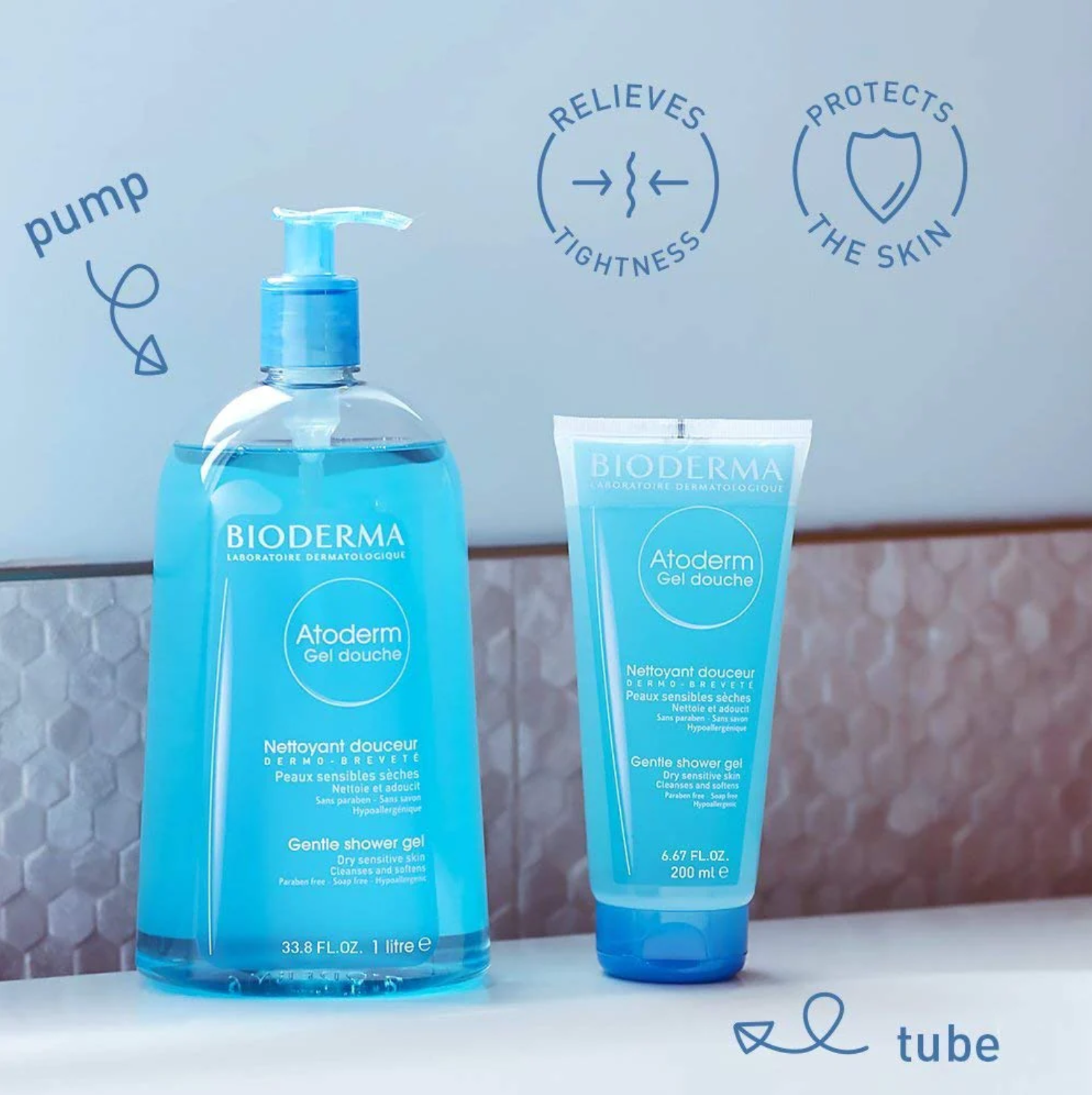 Bioderma Atoderm Shower Gel 乾燥護理系列 保濕滋潤潔膚啫喱 一般至乾燥皮膚 展示圖