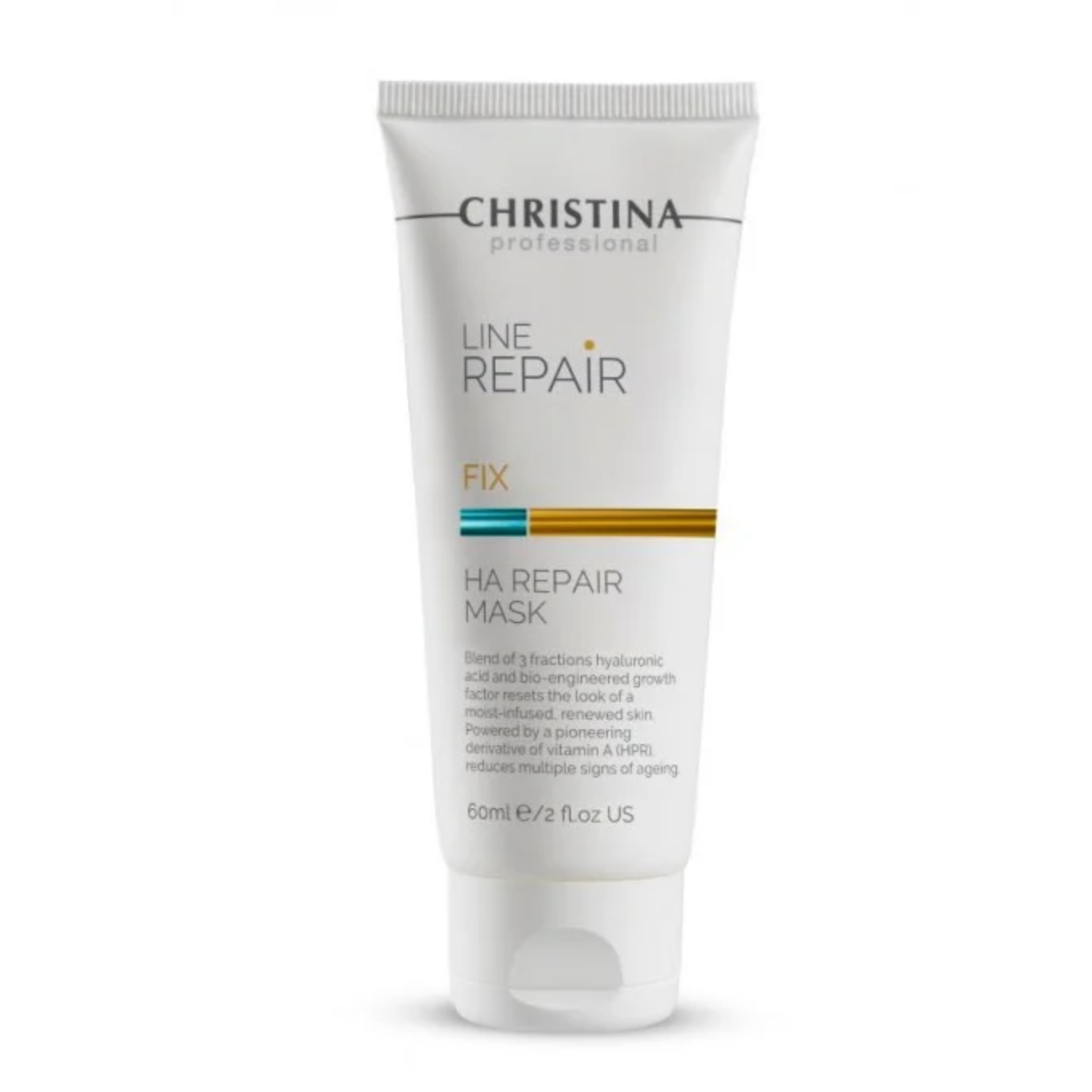 Christina Line Repair FIX 透明質酸膠原修復面膜 60mlTube of Christina Line Repair HA Repair Mask on a white background