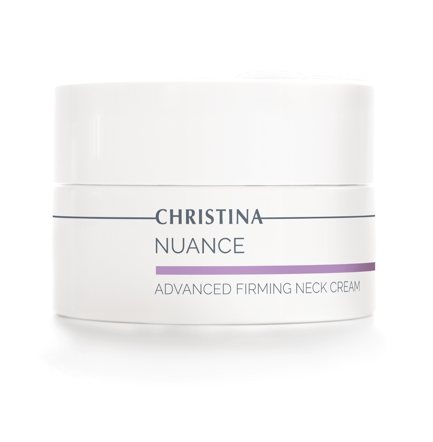 Jar of Christina Nuance Advanced Firming Neck Cream on a white background Christina Nuance多肽緊致頸霜Advance Firming Neck cream 50ml