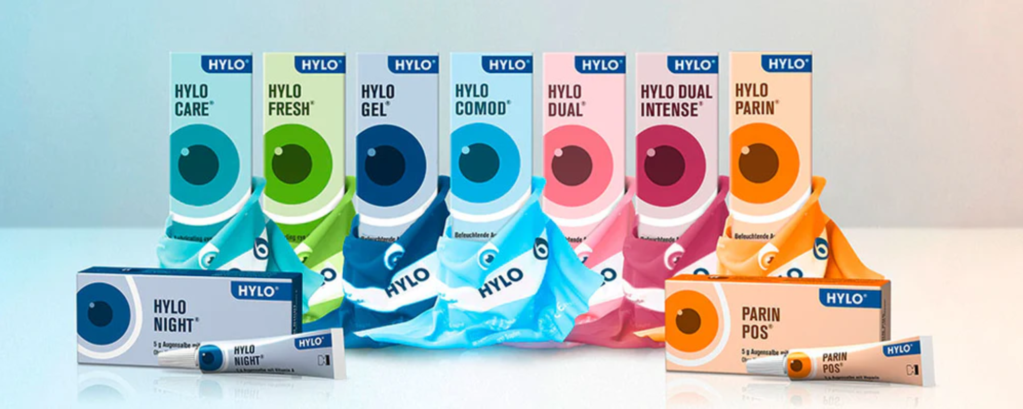 HYLO Care 透明質酸日常護理潤眼水 新包裝全系列展示 圖