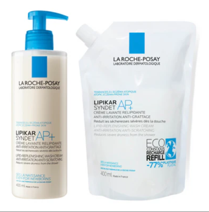 La Roche Posay Lipikar Syndet AP+ 全效抗敏修護沐浴乳 (止痕配方) 400ml+補充裝