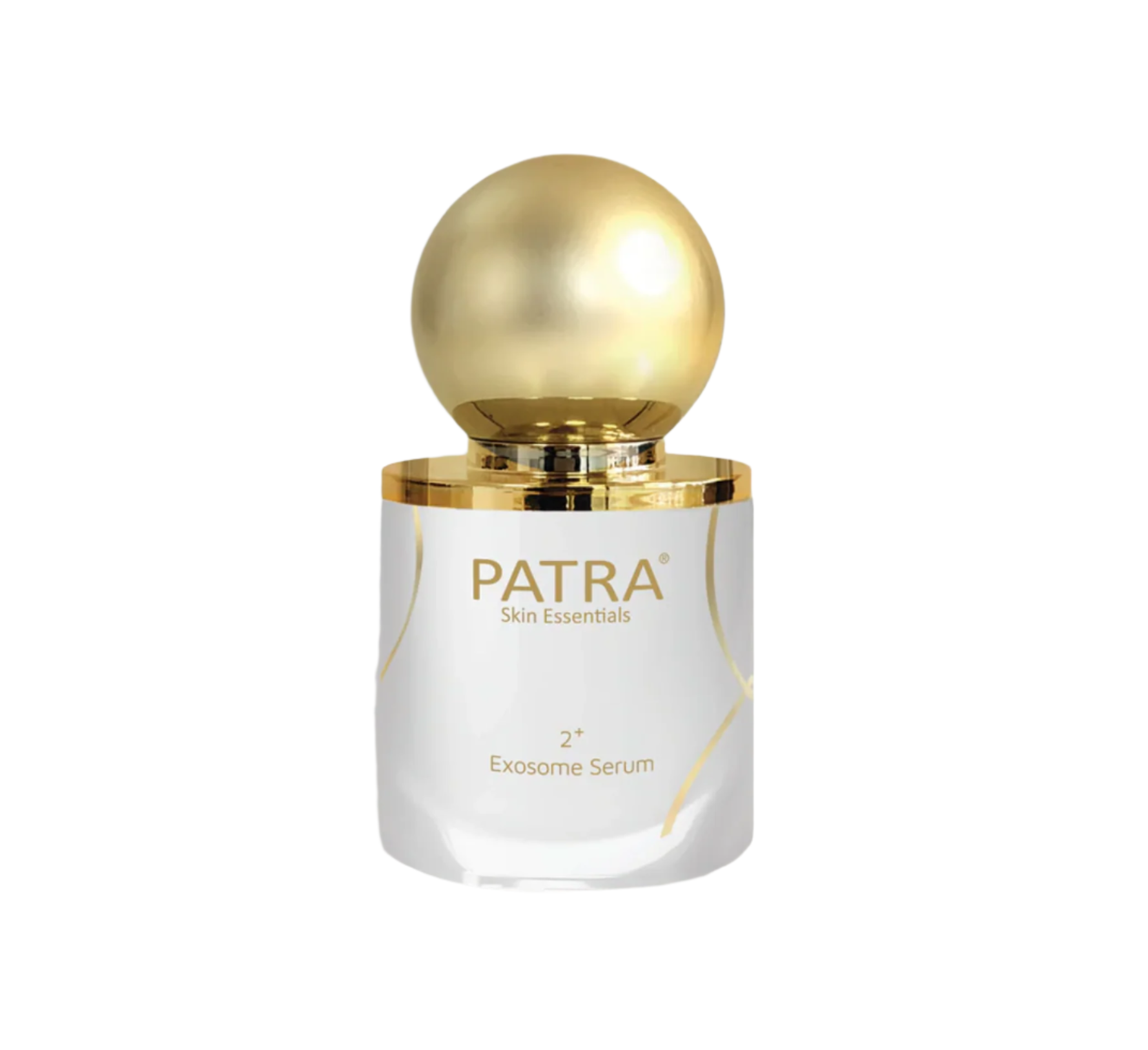 Patra Skin Essentials serum bottle with gold cap on a white backgroundPATRA® 2+ 外泌體精華 2+ Exosome Serum 30ml