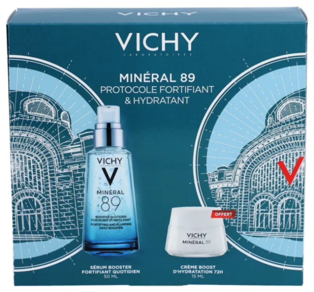 Vichy Minéral 89 72H 火山礦物能量精華 50ml + 火山礦物能量保濕霜 15ml Gift Set