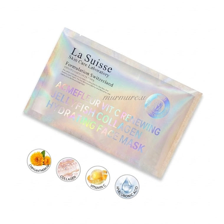 La Suisse 千日菊肉毒即時去皺煥白面膜

La Suisse face mask packaging with ingredients listed on a white background