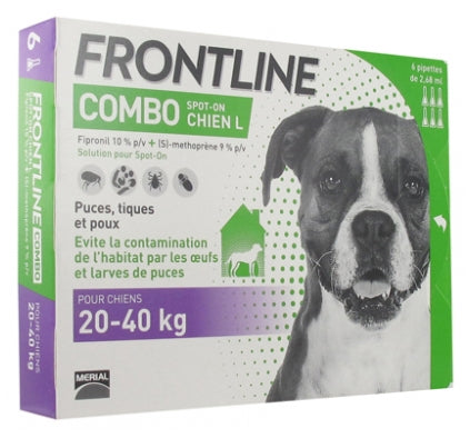 Frontline Combo 狗用殺蚤防牛蜱滴劑L(20-40 kg) 6支