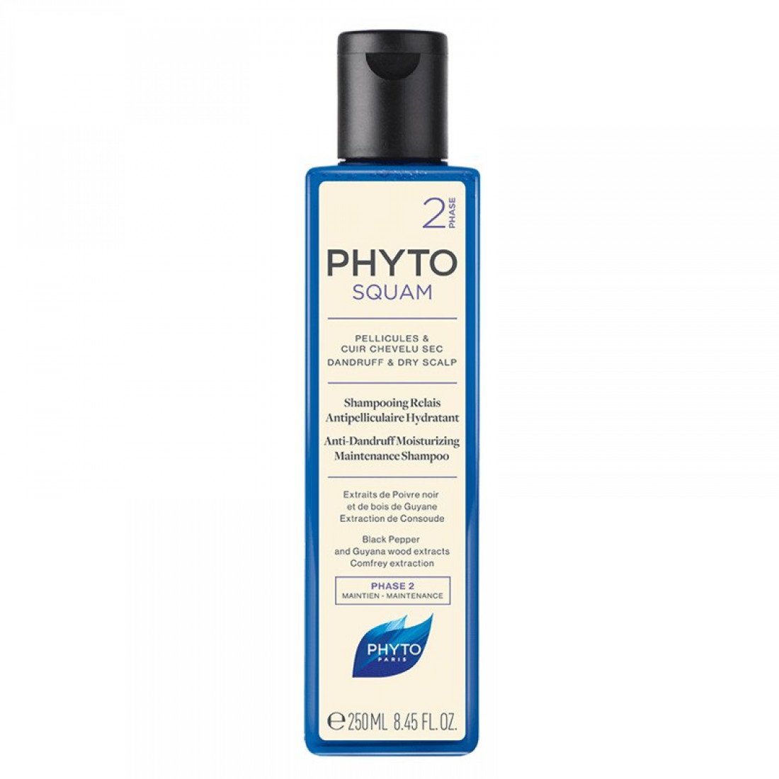 Phyto PHYTOSQUAM Hydratant Shampooing Phase 2 250 ml 去屑補濕洗髮精適合頭屑及乾性髮質